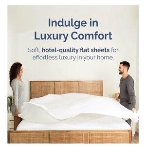 CGK Linens Luxury White Twin XL Flat Sheet (set of 2)